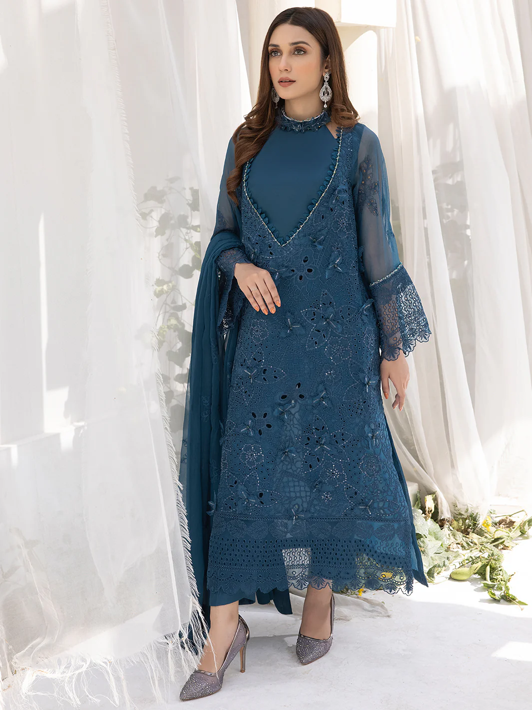 ELENA | 4PC UNSTITCH LUXURY CHIFFON - Image 4
